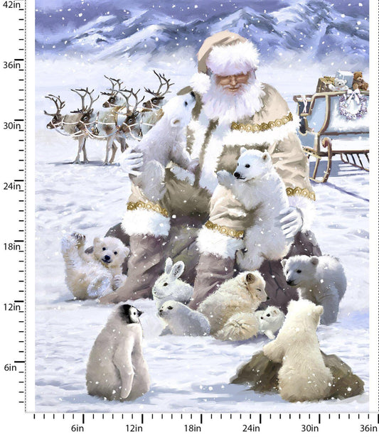 Here Comes Santa Panel 36 x 44" 3 Wishes