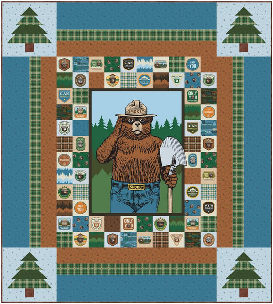 Smokey Bear Panel Quilt Kit Riley Blake 54" x 66"