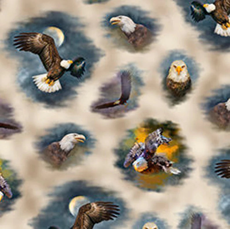 Eagle Dreams Eagle Vignettes Tan Fabric