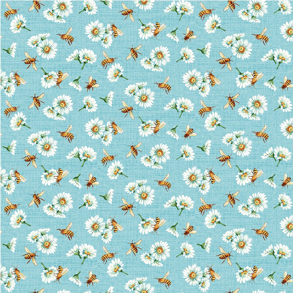 Bee Culture Busy Bee Blue Yardage