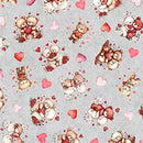 Hearts & Hugs  - Bears & Hearts Toss Gray - Yardage