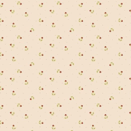 Strawberry Patched - Marcus - Mini Strawberries - Cream -  Yardage