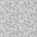 Hearts & Hugs  - Gray Hearts and Scroll - Yardage