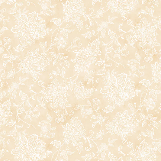 Yours Truly - Tonal Floral - beige - Yardage