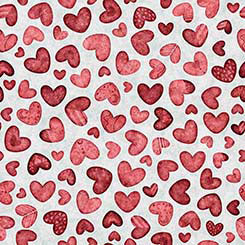 Hearts & Hugs  - HEARTS - Gray - Yardage