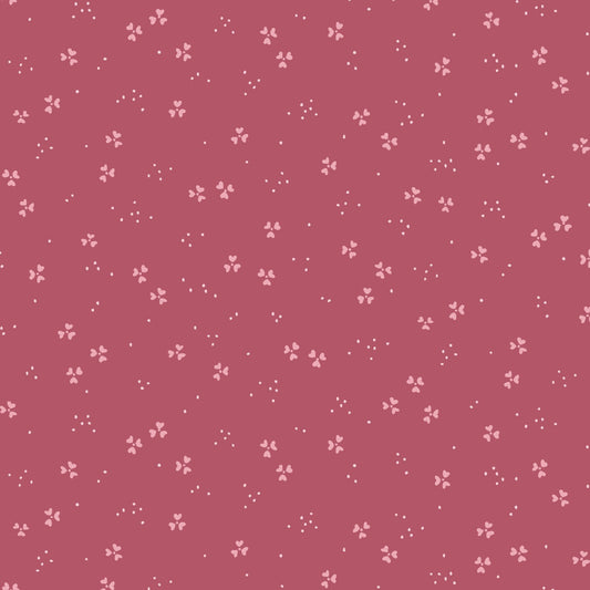 Yours Truly - Dotted Hearts - dark pink - Yardage