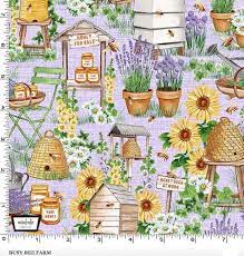 Bee Culture Honey For Sale Lilac Fabric