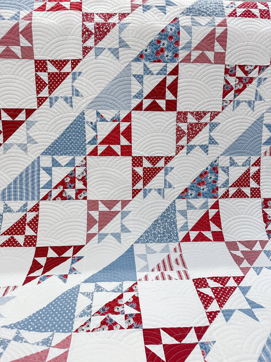 Liberty Stars and Stripes Quilt Pattern 72"x 80"