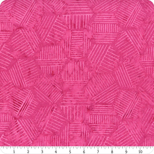 Hexies Batiks Magenta Fabric
