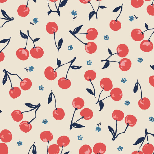 Jubilant - Cherries - Cream - Yardage