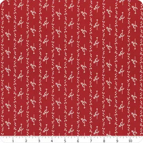 Memories in Redwork Scarlet Horse Shoe Stripe Yardage