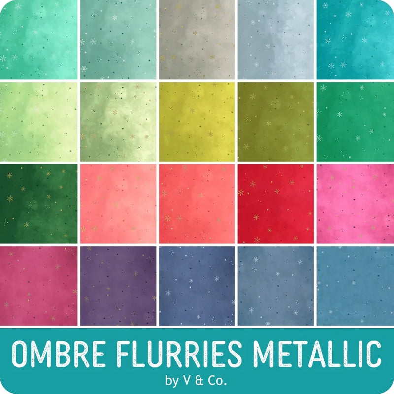 Moda Ombre Flurries Metallic Jelly Roll  40 - 2.5" strips