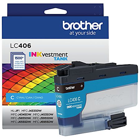 Brother INKvestment LC406C Original Ink Cartridge - Single Pack - Cyan