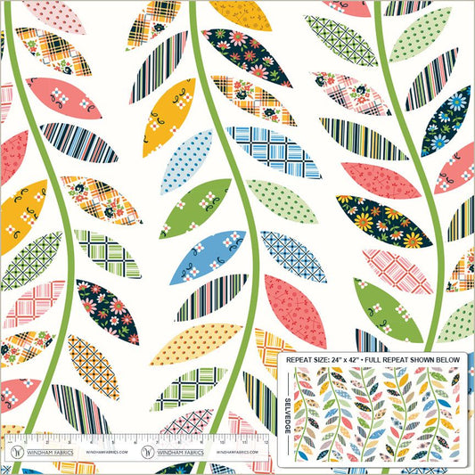 Made Easy - Leafy Vine Cheater - Ivory - Yardage