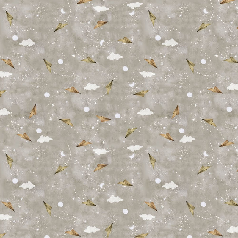 Great Journey Paper Planes Taupe Fabric