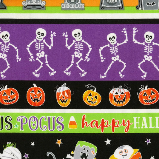 Glow-O-Ween Haunted Stripe Yardage