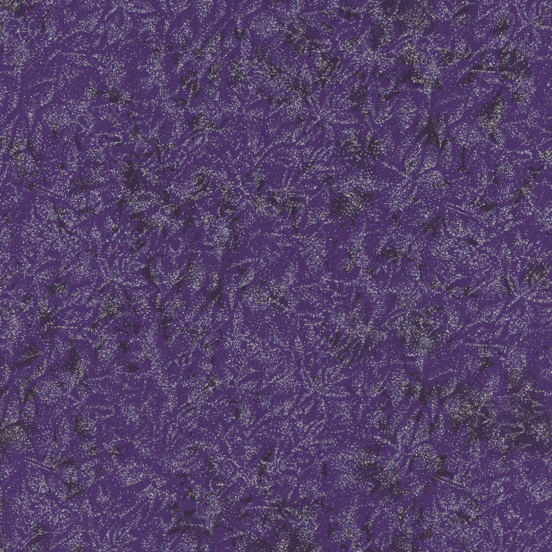 Fairy Frost Metallic Glitter Dark Purple Fabric