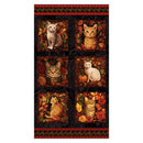 Autumn Cats - Panel 24" x 44" - Black/Multi - Panel