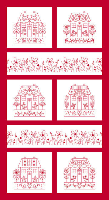 Redberry Lane 3495P-80 Red Fabric - Panel