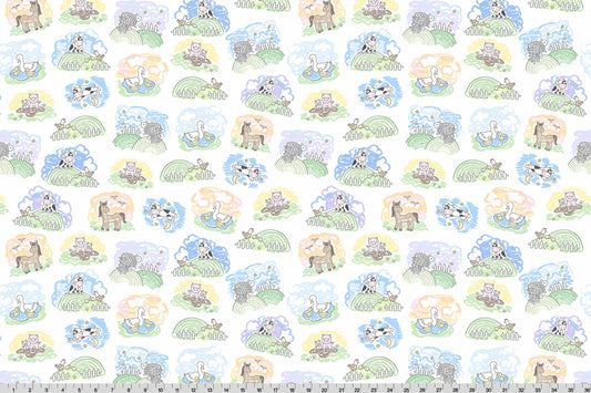 Quilting Cuddle - Goodnight Farm - Lil Pastures - Pastel - Yardage
