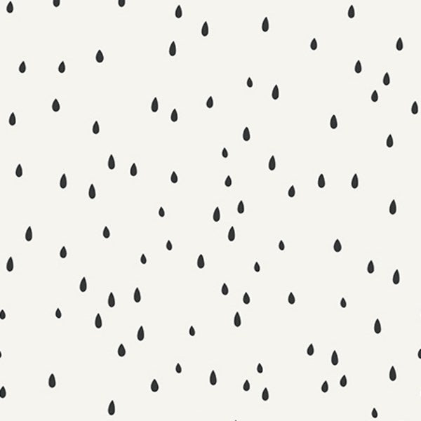 Ghost Town Raindrops White Fabric