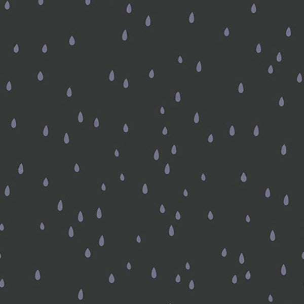 Ghost Town Raindrops Black Fabric