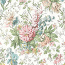 Terrace Blooms - Focal Floral - White - Yardage