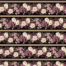 Blackberry Bramble - Repeating Floral Stripe - Multi - Yardage