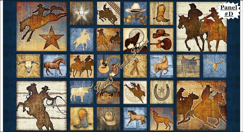 Mustang Sunset Panel 23 x 44" Dan Morris QT Fabric