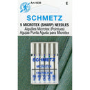Schmetz 1839 Microtex (Sharp) Needles Assorted Sizes, 5 ct