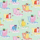 Poolside Purrfection - Feline Fine - Mint - Yardage