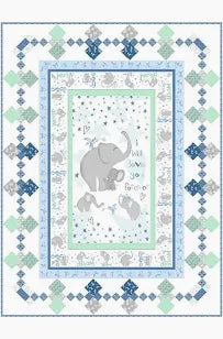 Safari Lullaby Throw Quilt Kit 60" x 80"