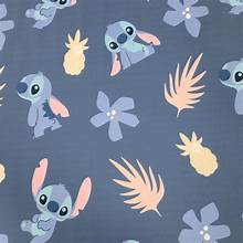 Disney - Blue Stitch Garden 58" Minky Yardage