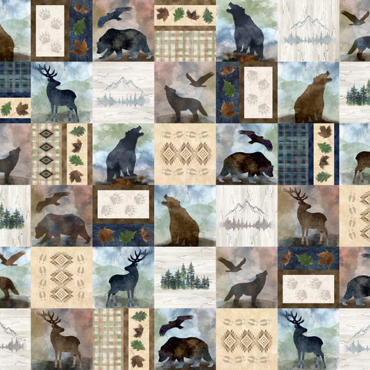 The Wonder Of Nature Lodge Patchwork Panel