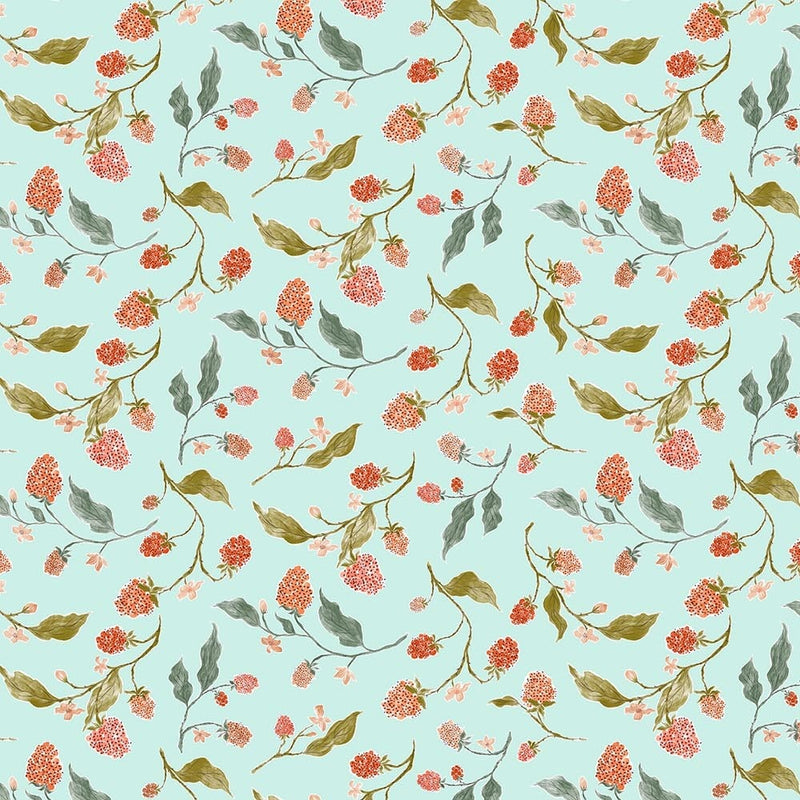 Thicket & Bramble Berries Mint Fabric