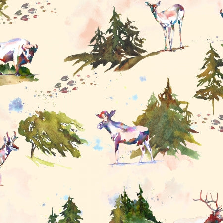 Wild & Wonderful Wherever I May Roam Hot Spring Digiprint Fabric