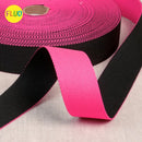 Reversible Poly Webbing 1.5" Fluorescent Rose & Black