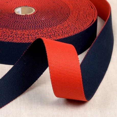 Reversible Poly Webbing 1.5" Red & Navy Blue