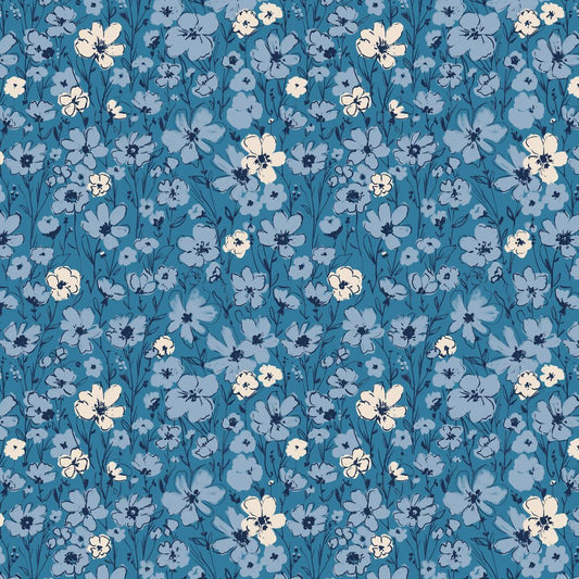 Jubilant - Wildflowers - Blue - Yardage