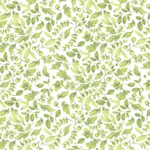 Wild Blossoms Leafy World Cream and Sunlit Yardage