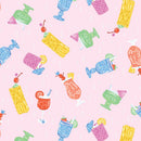 Poolside Purrfection - Cool Cook-tails - Pink/Multi - Yardage
