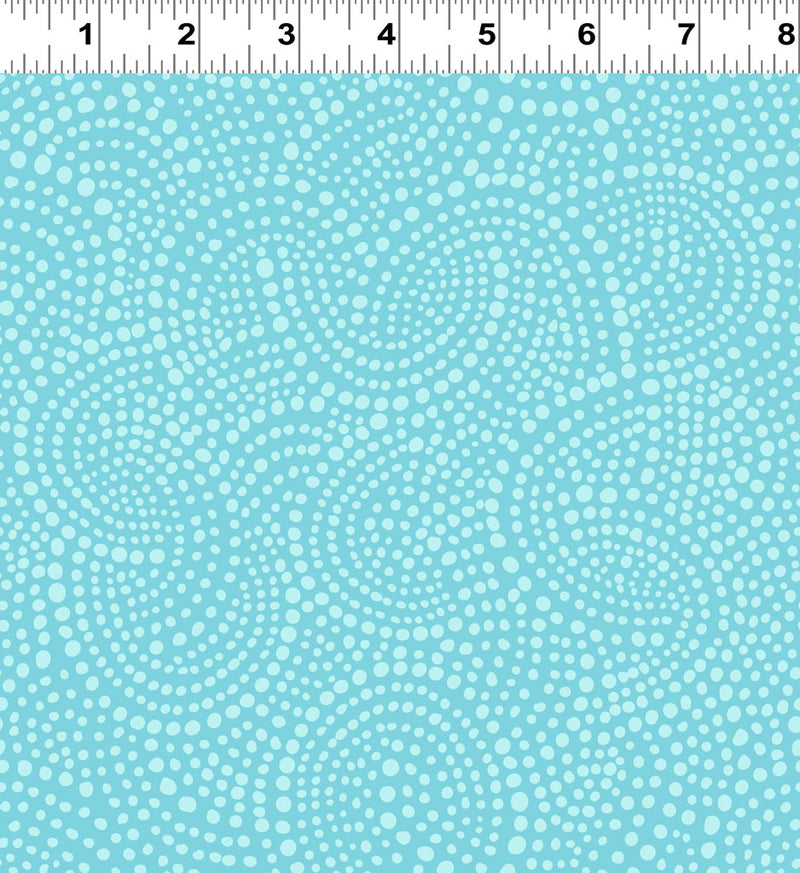 Mystical Sunshine Digital Sun Storm Aqua Fabric