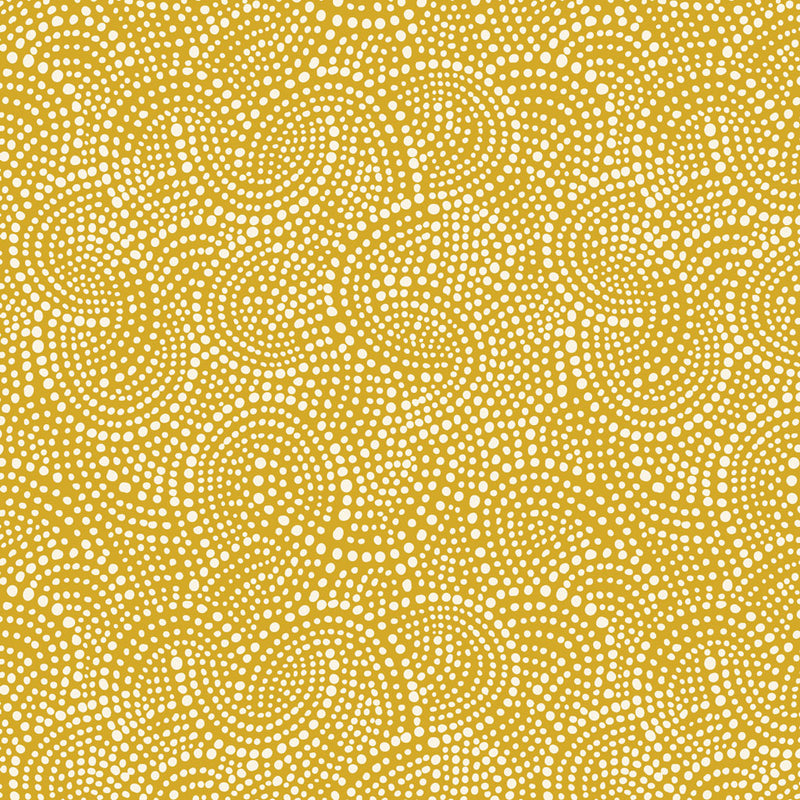 Mystical Sunshine Digital Sun Storm Gold Fabric