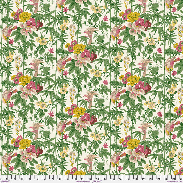 Water Garden Bamboo And Bird Multi Fabric