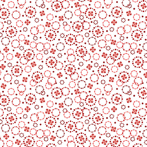 Red Rhapsody Dizzy Dots White/Red Yardage