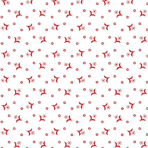 Red Rhapsody Tiny Calico Flower White/Red Yardage