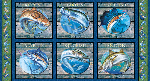 Reel Fun Fish Block 24" x 43" Panel