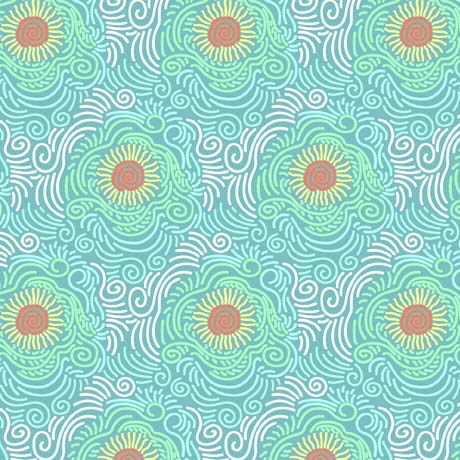 Daydream Medallion Geo Turquoise Yardage