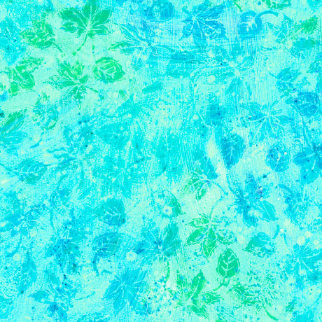 Flourish Stucco Leaf Blender Seafoam Yardage