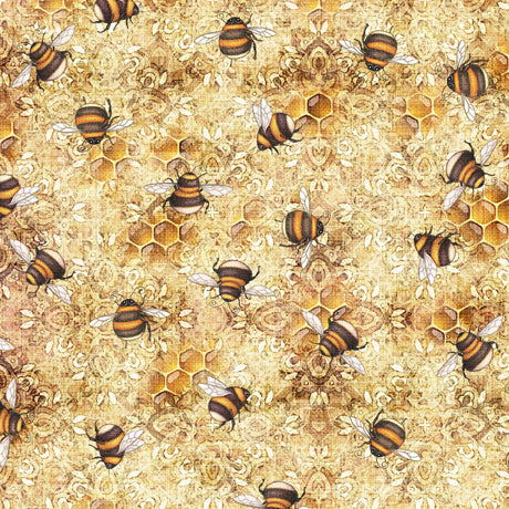 Sweet As Honey Bee Toss Cream Yardage